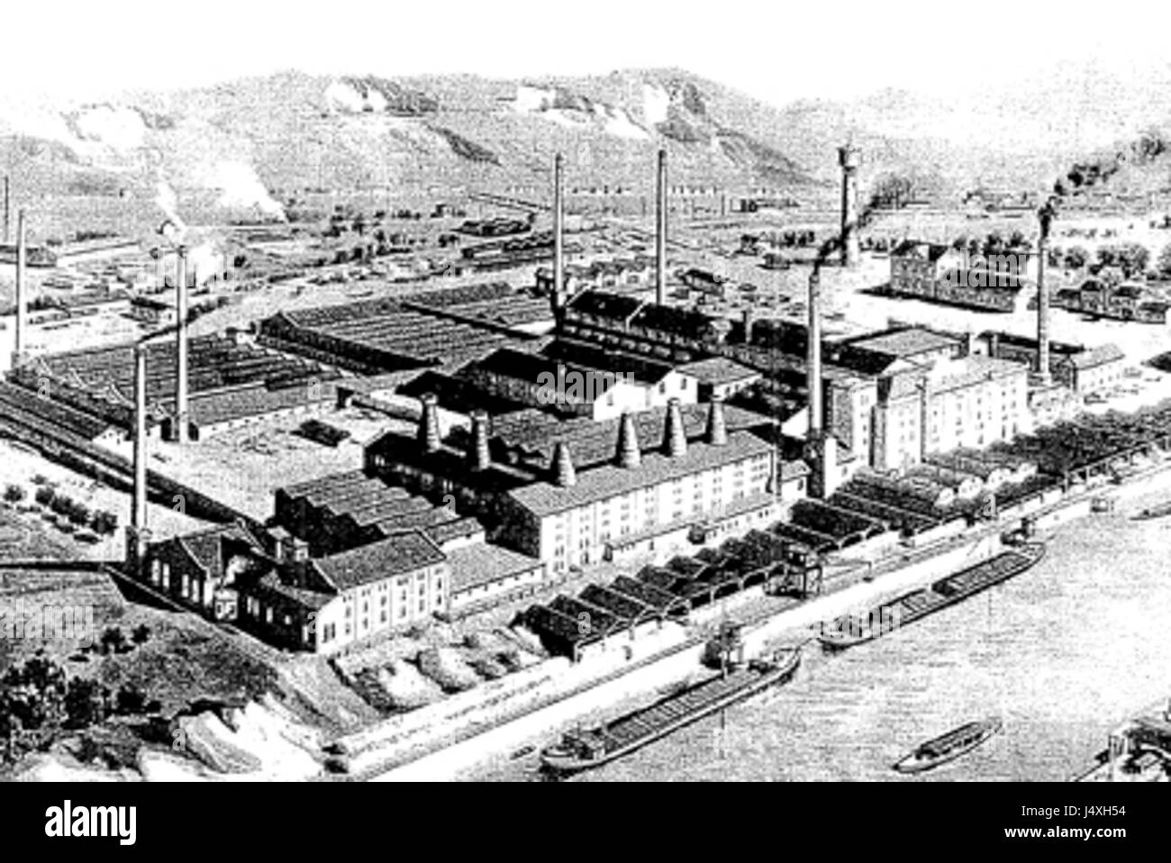 Zementwerk a Bonn, una fabbrica di cemento risalente al 1906. Situato a Bonn, Germania, fa parte del patrimonio industriale. Foto Stock