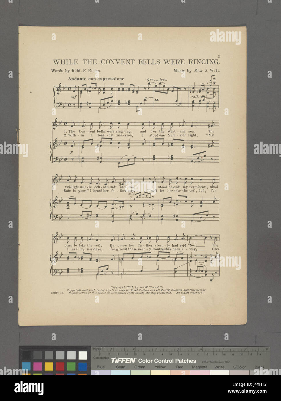 Questa immagine, intitolata "mentre suonavano le campane del convento", fa parte della collezione Hades della New York Public Library. Probabilmente cattura un momento storico o culturale in cui le campane gravano in un convento, evocando l'atmosfera spirituale del tempo. Foto Stock