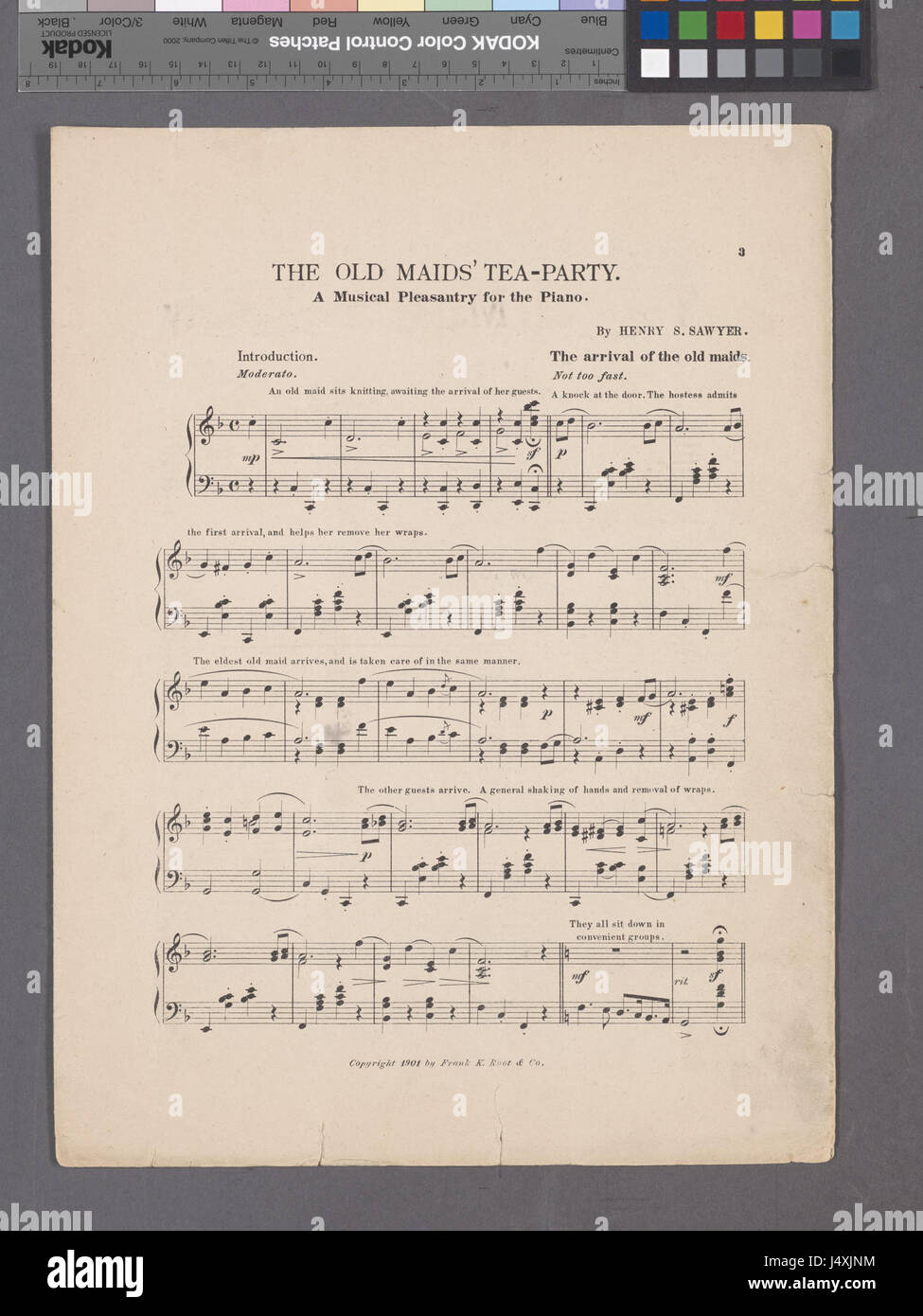 Questa opera d'arte, intitolata "The Old Maids' Tea Party", presenta un gruppo di donne anziane riunite per il tè. È una rappresentazione della vita sociale durante il suo tempo, enfatizzando la compagnia degli anziani e le attività ricreative. Foto Stock