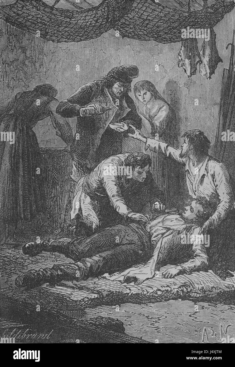 Questo si riferisce a un'illustrazione o pubblicazione originale di "Vingt mille Lieues Sous Les Mers" (ventimila leghe sotto il mare), probabilmente da un'edizione francese del romanzo di Jules Verne. Rappresenta l'illustrazione letteraria dell'inizio del XX secolo. Foto Stock