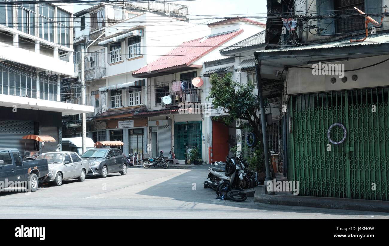 Strada laterale piccolo Soi in Chinatown Bangkok in Thailandia Foto Stock