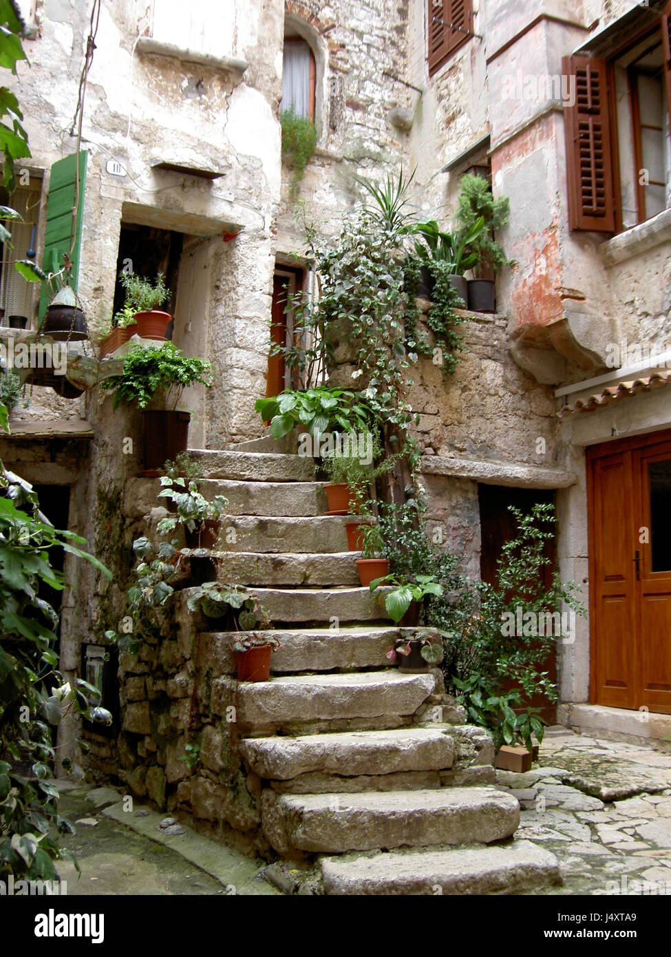 All'interno di Rovinj old town Foto Stock