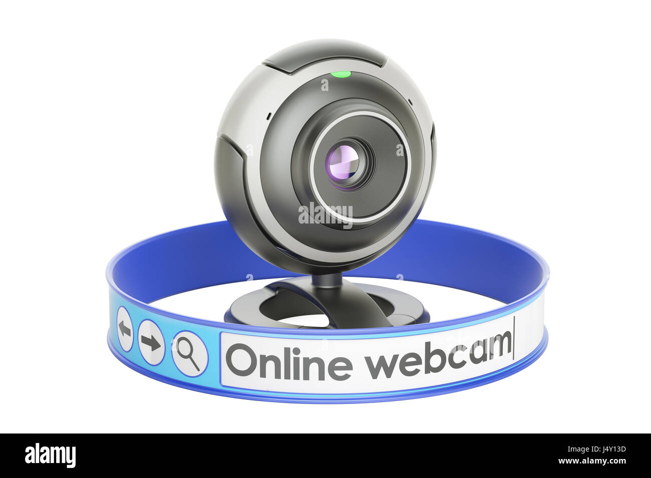 Comunicazione Internet concetto, webcam online. 3D rendering isolati su sfondo bianco Foto Stock