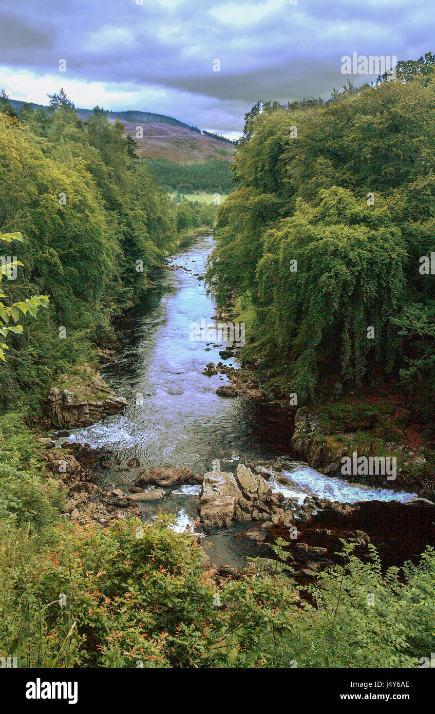 Il fiume Lione in Glen Lyon Perthshire Scozia. Scozia Foto Stock