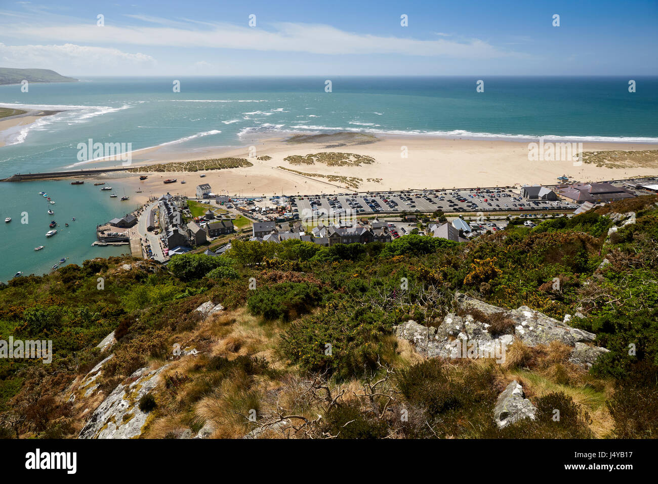 La vista dal Panorama a piedi Barmouth Gwynedd Wales UK Foto Stock