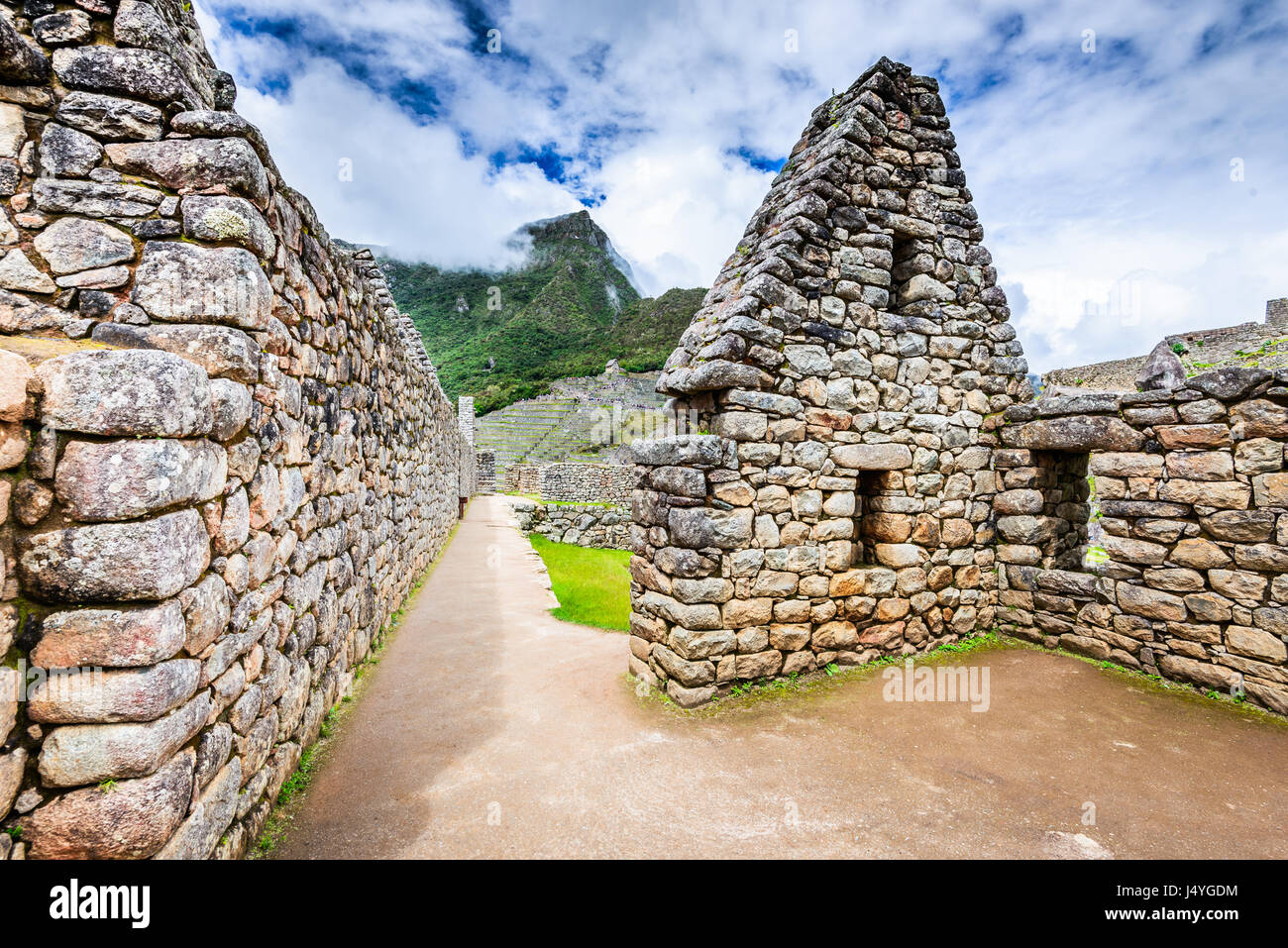 Machu Picchu, Perù - Rovine di Inca Empire City, nella regione di Cusco, posto incredibile del Sud America. Foto Stock