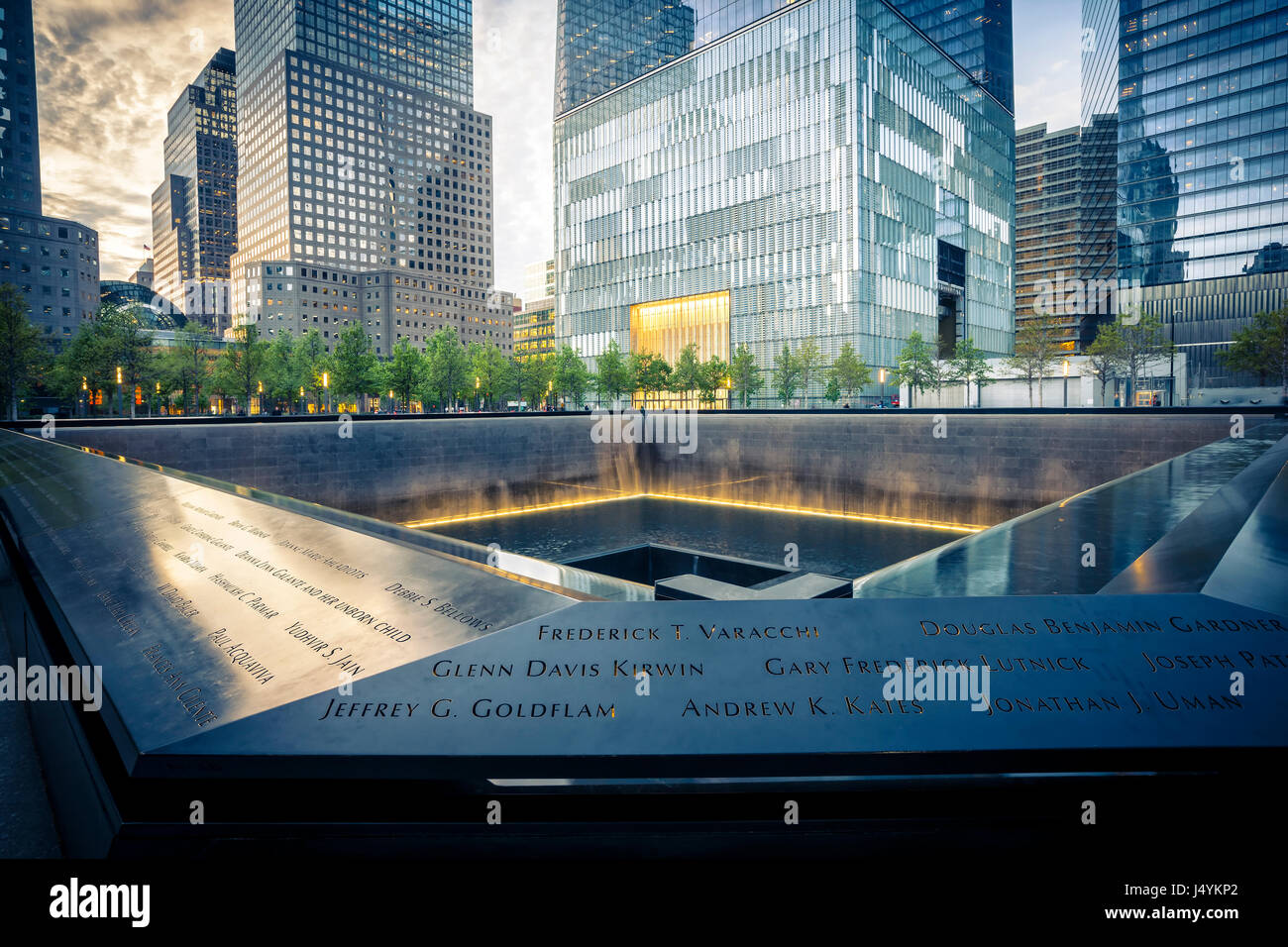 9/11 Memorial, il National September 11 Memorial & Museum di New York Foto Stock