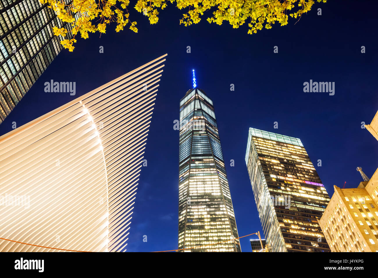 One World Trade Center di notte Foto Stock