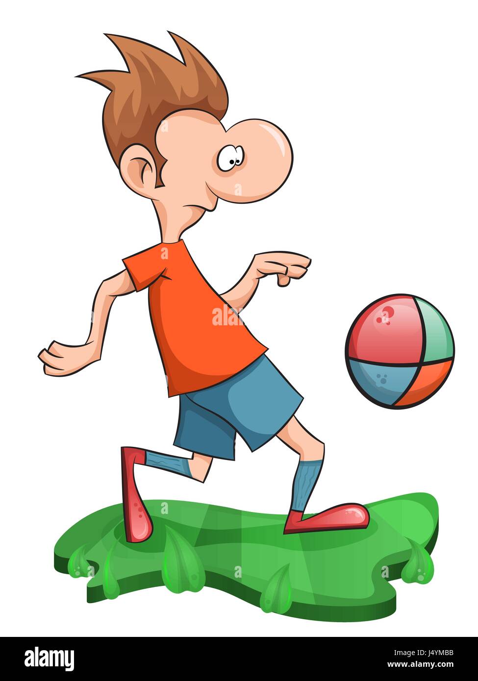 Dolce uomo gioca a calcio. Illustrazione Vettoriale