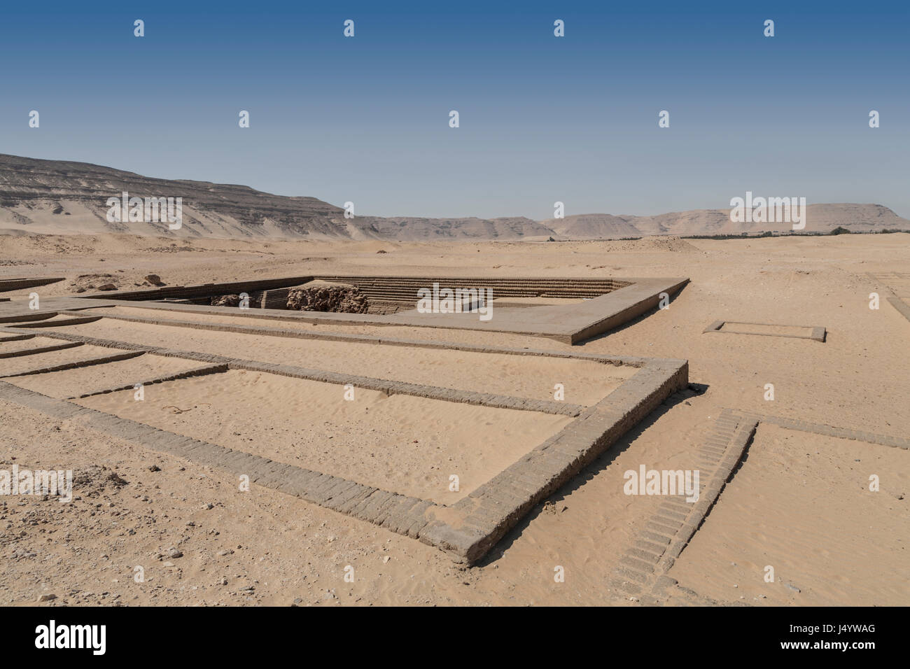 Il Early Dynastic Tombe dei Re Den e Djer a Abydos, Medio Egitto Foto Stock