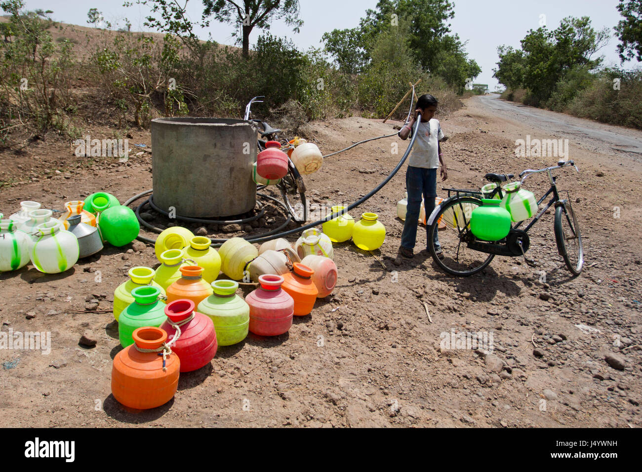 La mancanza di acqua, Karnataka, India, Asia Foto Stock