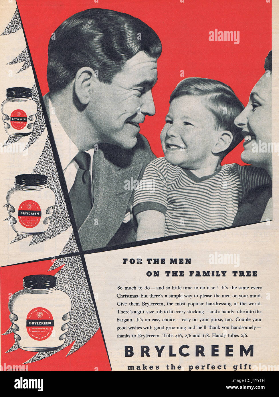 Brylcreem crema per capelli per uomini Vintage Annuncio Foto Stock