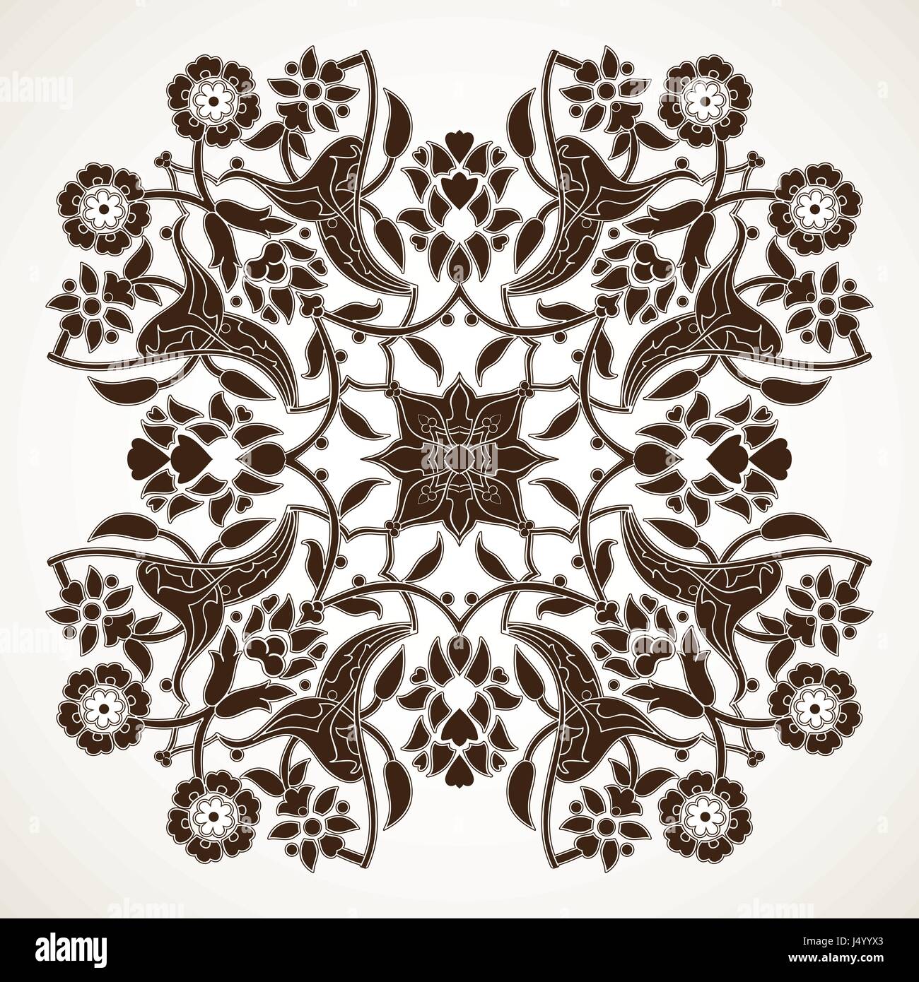 Arabesque Contorno Vintage Decorazione Floreale Per Stampa Modello
