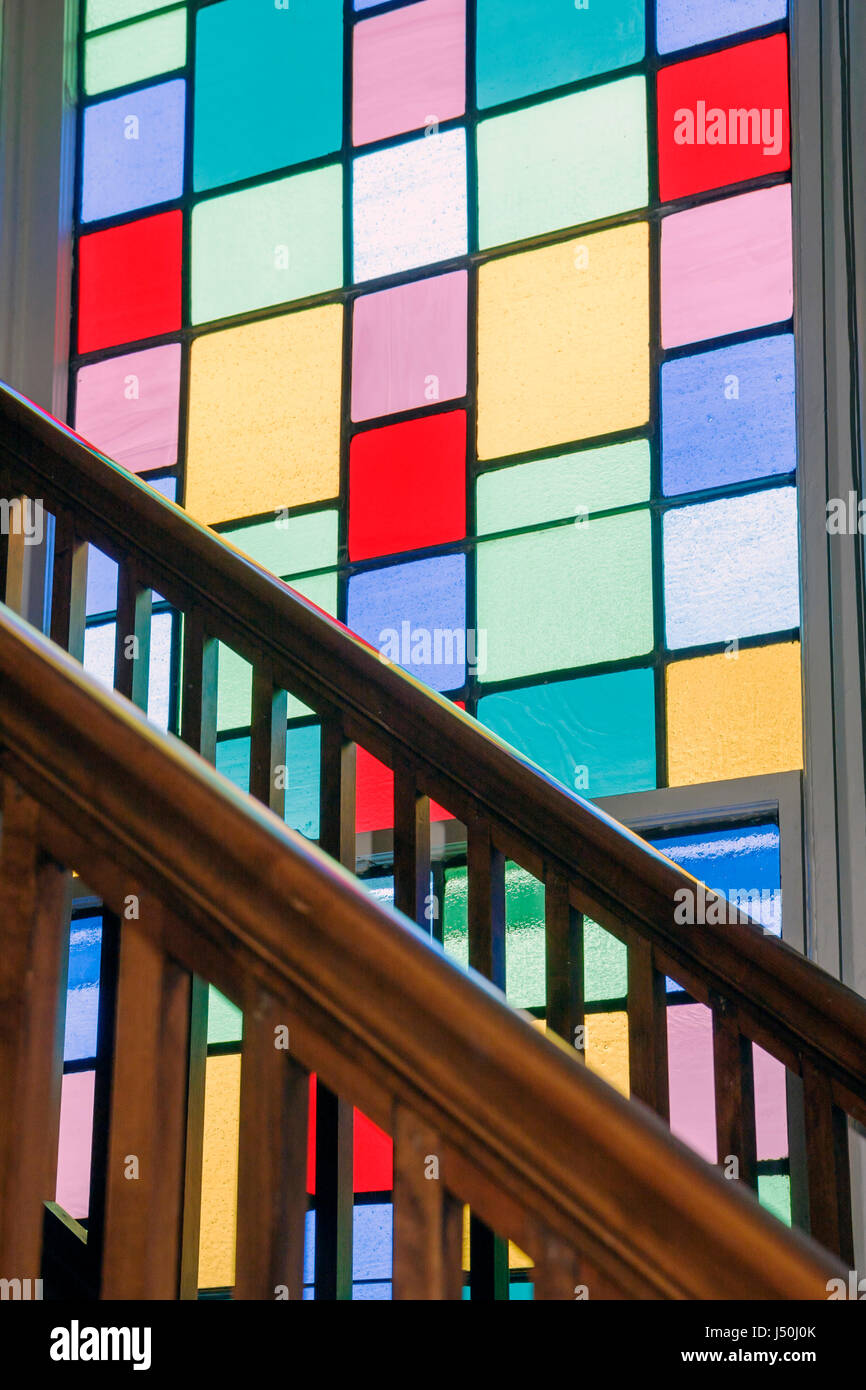 Alabama, Montgomery County, Montgomery, Dexter Avenue King Memorial Baptist Church, Martin Luther King Jr., pastore, Civil Rights Movement, vetrate Foto Stock