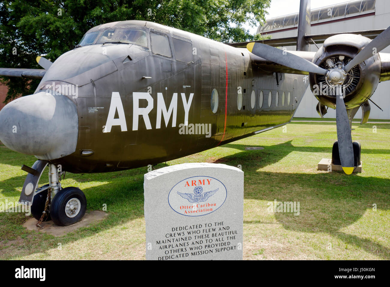 Alabama, Contea di Dale, ft. Fort Rucker,United States Army Aviation Museum,aereo,militare,mostra collezione difesa,combattimento,Otter Caribou,co Foto Stock