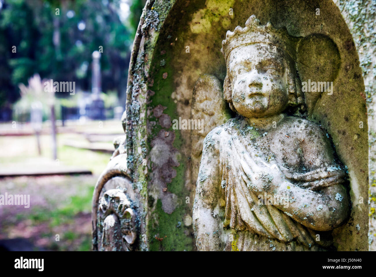 Alabama,Contea di Dallas,Selma,quartiere storico,Old Live Oak Cemetery,tomba,monumento,dettaglio,primo piano,dettagli,angel,AL080522025 Foto Stock