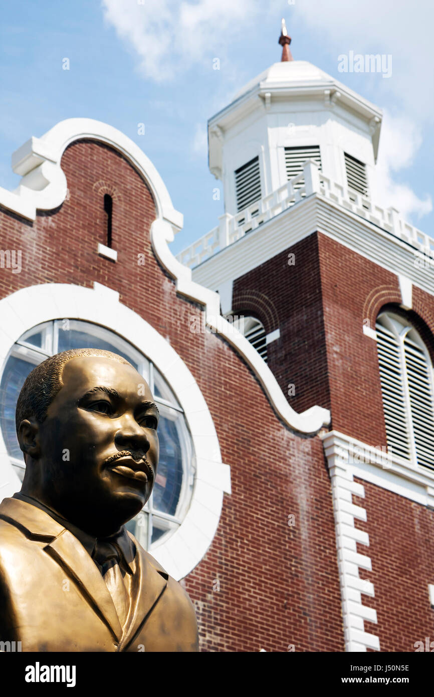 Alabama, Contea di Dallas, Selma, Brown Chapel A.M.E. Chiesa, Martin Luther King Jr. Monumento, movimento per i diritti civili, segregazione, Storia Nera, busto, religione, A Foto Stock