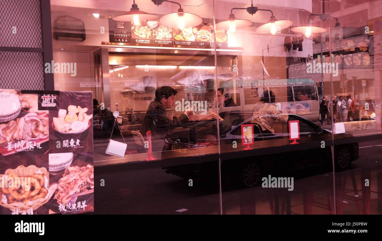 Un ristorante fast food al Mercato delle Pulci di Shan Shui Po hong kong cina Foto Stock