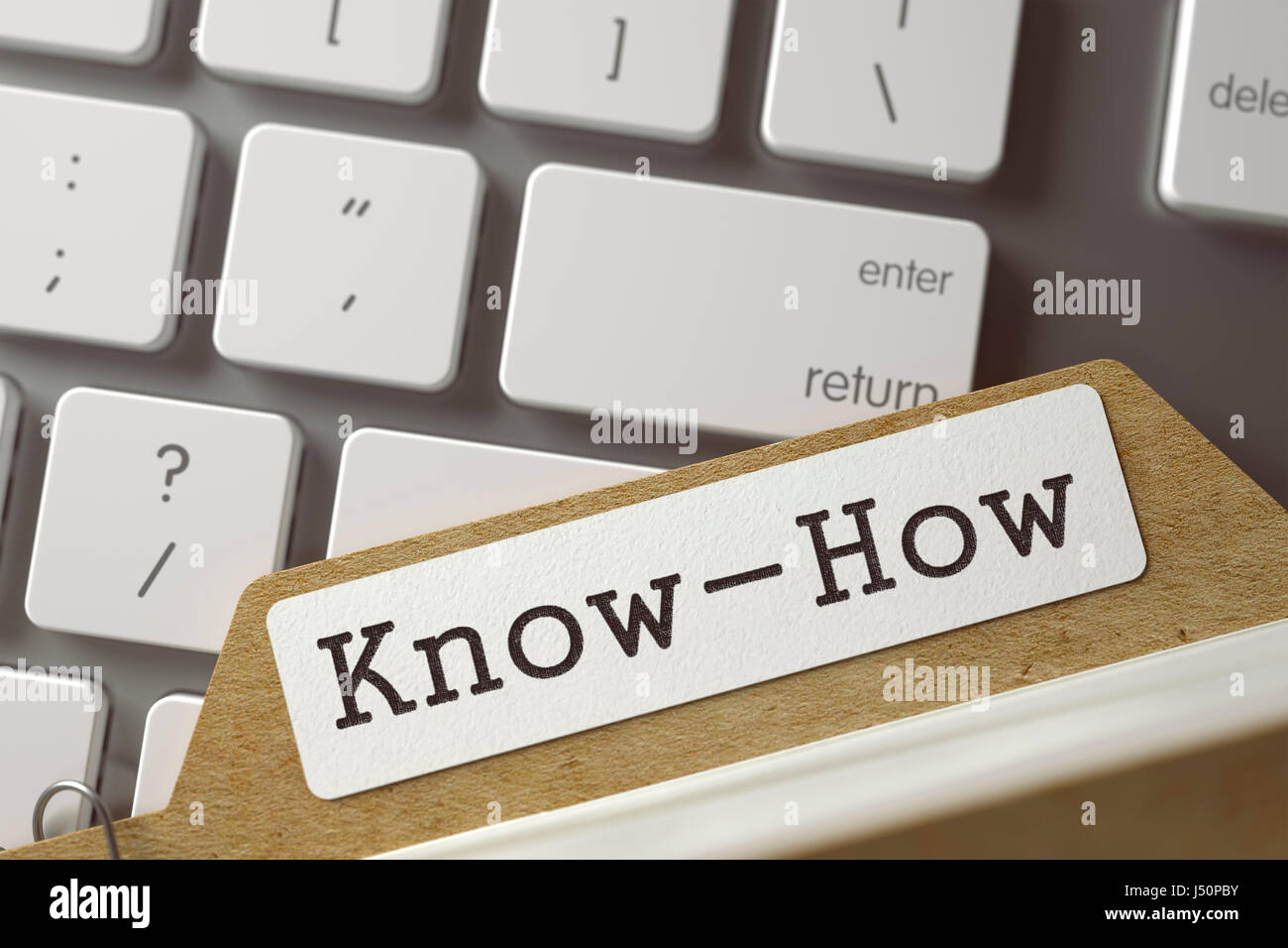 Index Card con know-how. 3D. Foto Stock