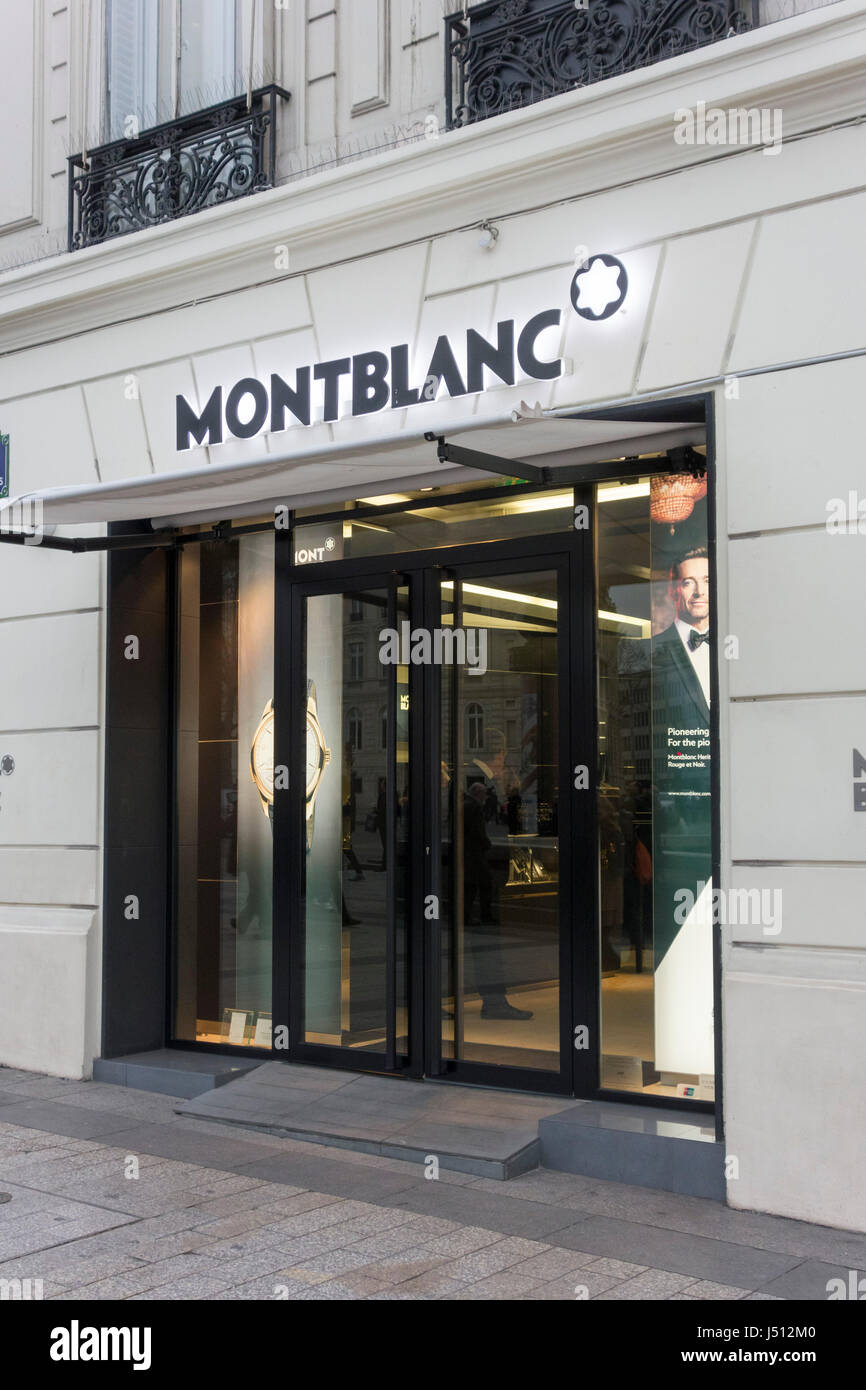 Montblanc store, Champs Elysées , Parigi, Francia Foto Stock