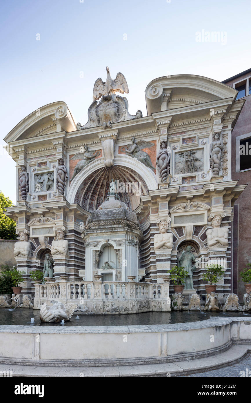 La fontana dell'organo, Villa d'Este, Tivoli, vicino Roma, Italia Foto Stock