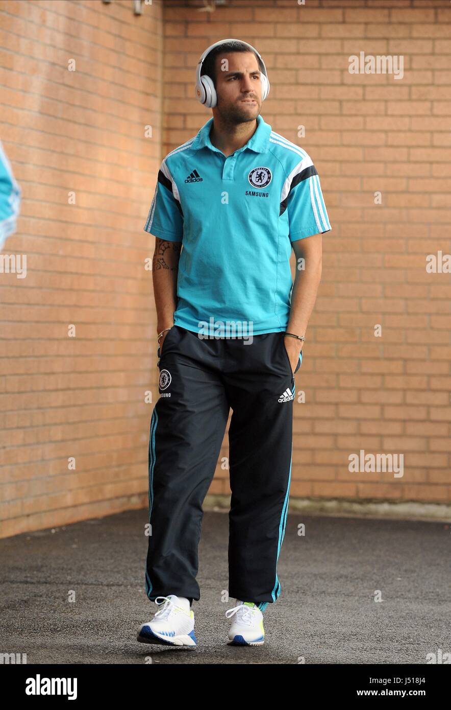 CESC FABREGAS ARRIVA A TURF BURNLEY FC V Chelsea FC TURF MOOR BURNLEY INGHILTERRA 18 Agosto 2014 Foto Stock