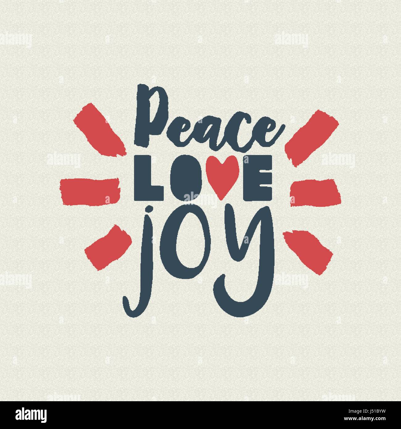 Buon Natale calligrafico vintage design preventivo, pace amore gioia lettering illustrazione per la stagione delle feste biglietto di auguri. EPS10 vettore. Illustrazione Vettoriale