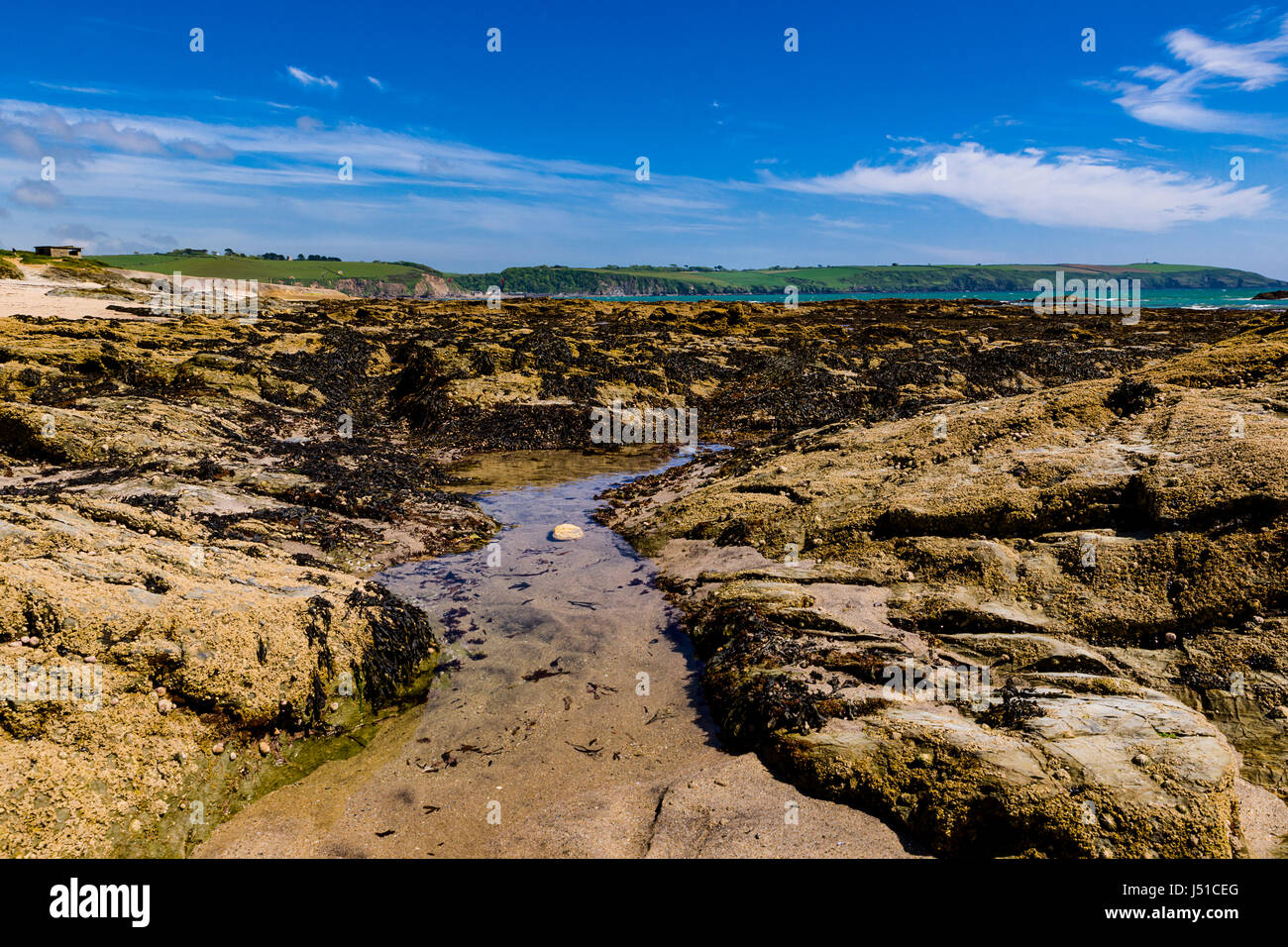 Ampio angolo di visione su tutta la baia a par le sabbie di mostrare a tutti il glorioso sole a metà maggio Foto Stock