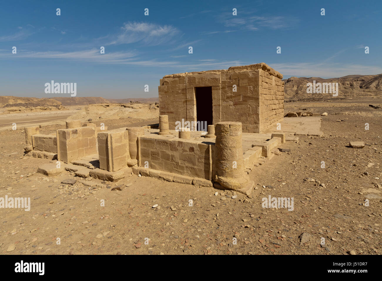 Tempio dedicato a Hathor e Nekhbet a El Kab, sponda est del fiume Nilo, Alto Egitto Foto Stock