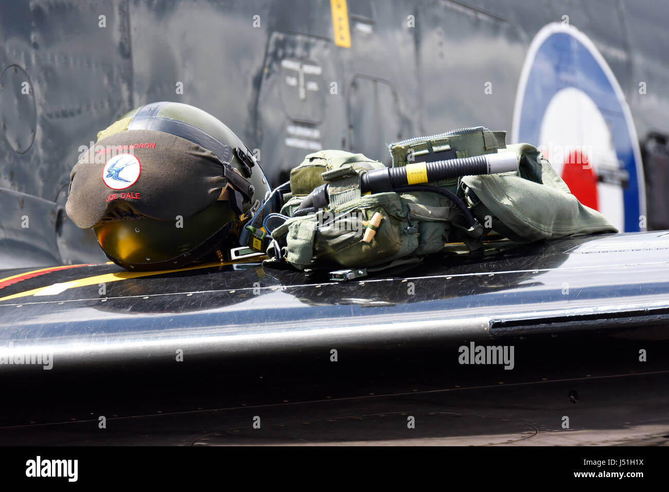 Royal Air Force 72 Squadron Tucano e il kit di volo di Joe Dale all'Abingdon Air & Country Show presso l'ex RAF Abingdon Foto Stock