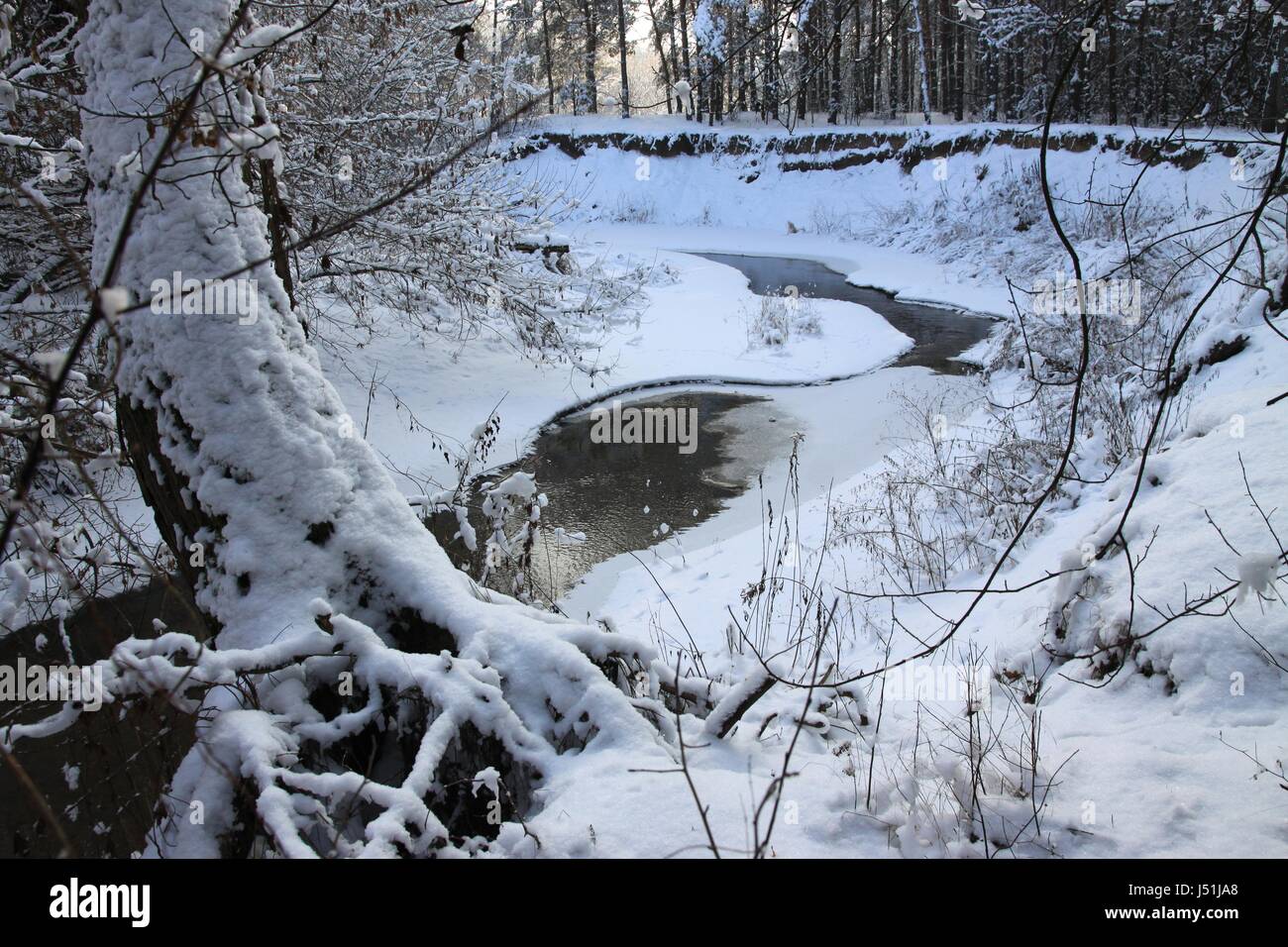 Mienia fiume in mazowiecki landscape park vicino a Varsavia Foto Stock
