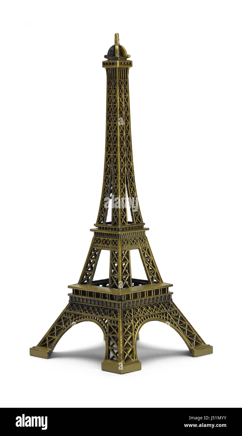 La scala della torre Eiffel isolati su sfondo bianco. Foto Stock