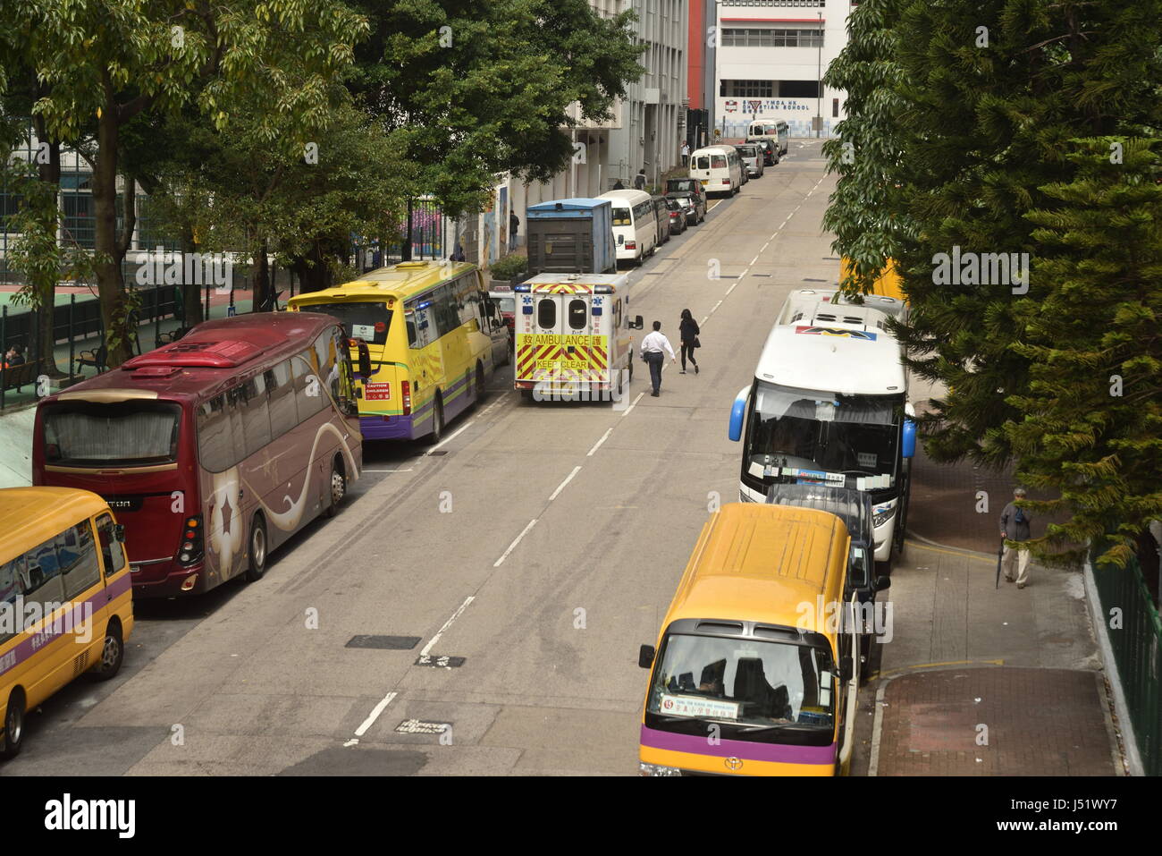 Scena di strada, Sham Shui Po, Kowloon, Hong Kong. Foto Stock