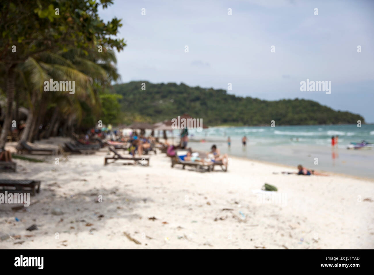 SAO BEACH, VIETNAM - 28 febbraio 2017: persone non identificate in Sao beach in Vietnam. Sao beach è una delle migliori spiagge del Vietnam. Foto Stock