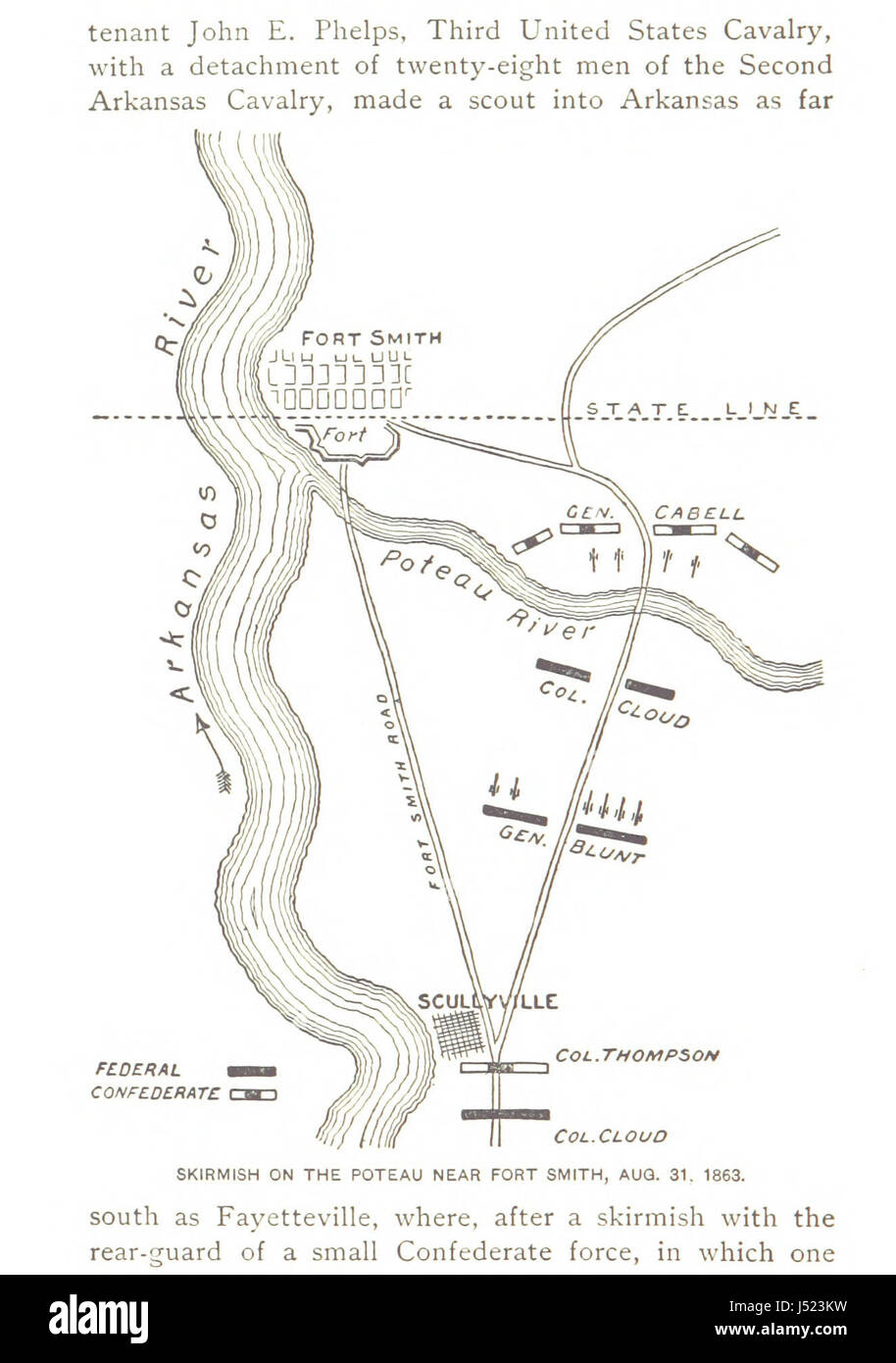 Questa immagine è tratta da *la guerra civile al confine*, che documenta le operazioni militari in Missouri, Kansas, Arkansas e territorio indiano dal 1861 al 1865 durante la guerra civile americana. Foto Stock