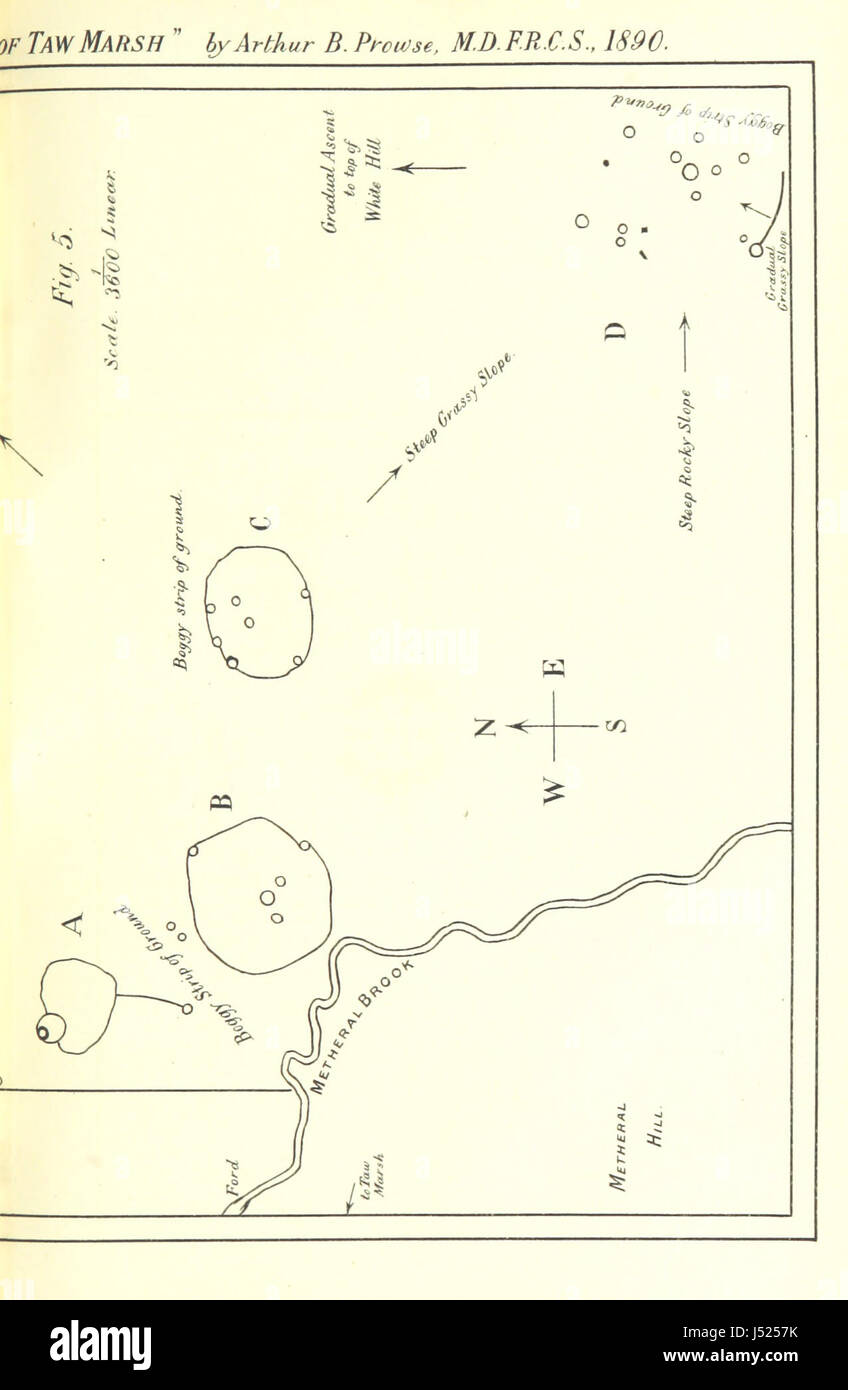 Questa pubblicazione fornisce uno studio dettagliato della zona paludosa di Taw nel Dartmoor settentrionale, offrendo approfondimenti storici e geografici su questa località rurale inglese, accompagnati da una mappa. Foto Stock