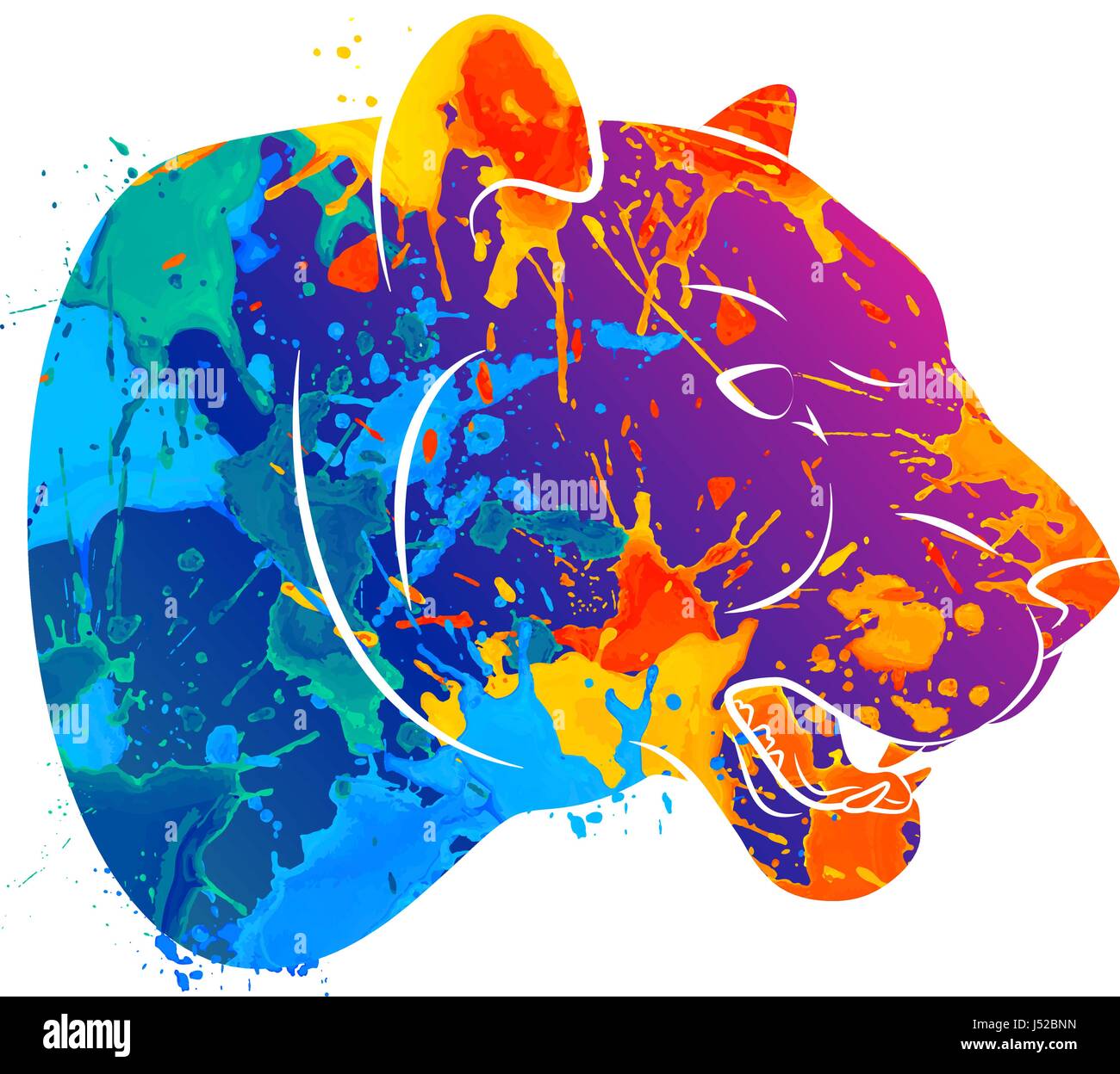 Abstract predatori Leopard cat Illustrazione Vettoriale