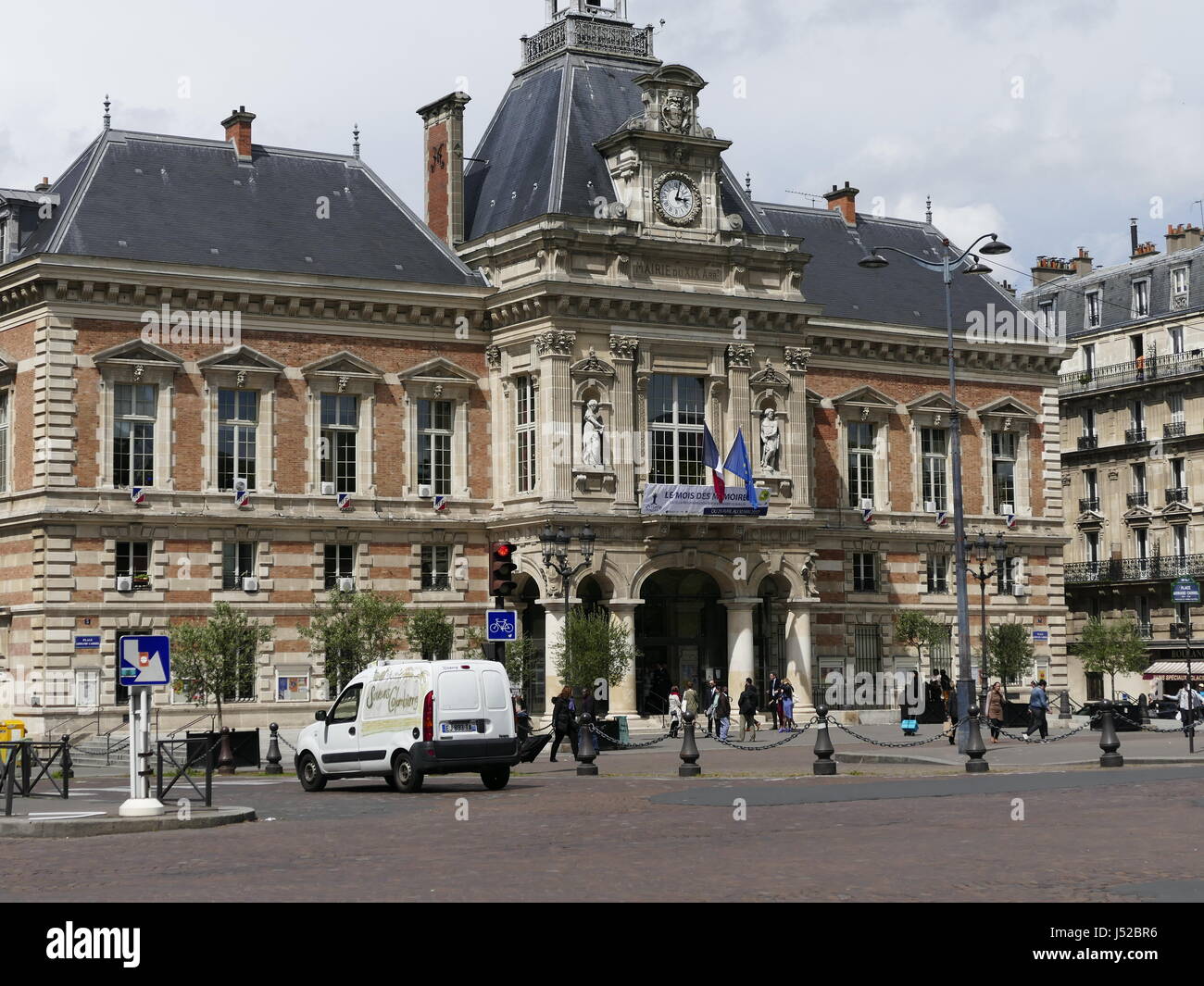 Mairie, Municipio xix Arrondissement, Parigi, Francia Foto Stock