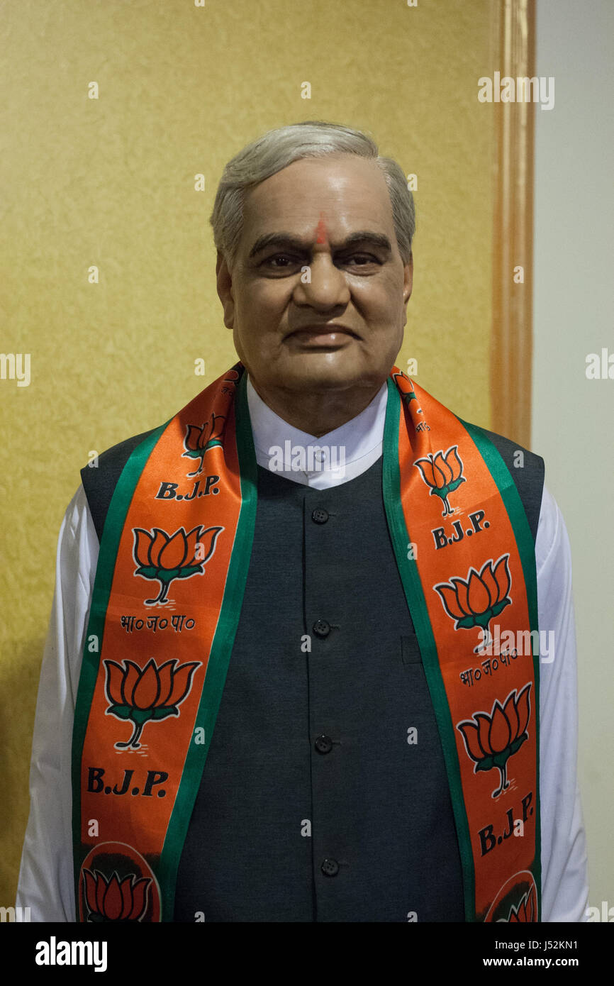 Statuto di cera di Atal Bihari Vajpayee Primo Ministro dell'India a Lonavala Foto Stock