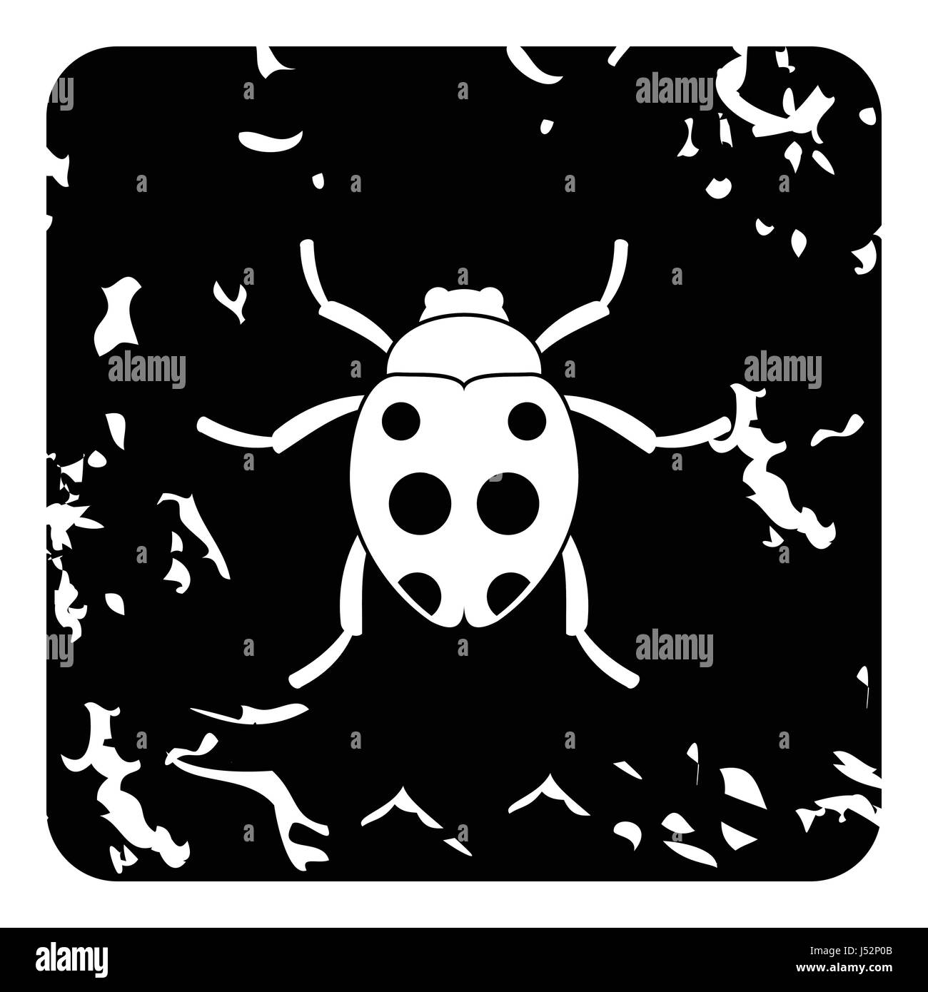 Icona di bug. Grunge illustrazione di bug icona vettore per il web Illustrazione Vettoriale