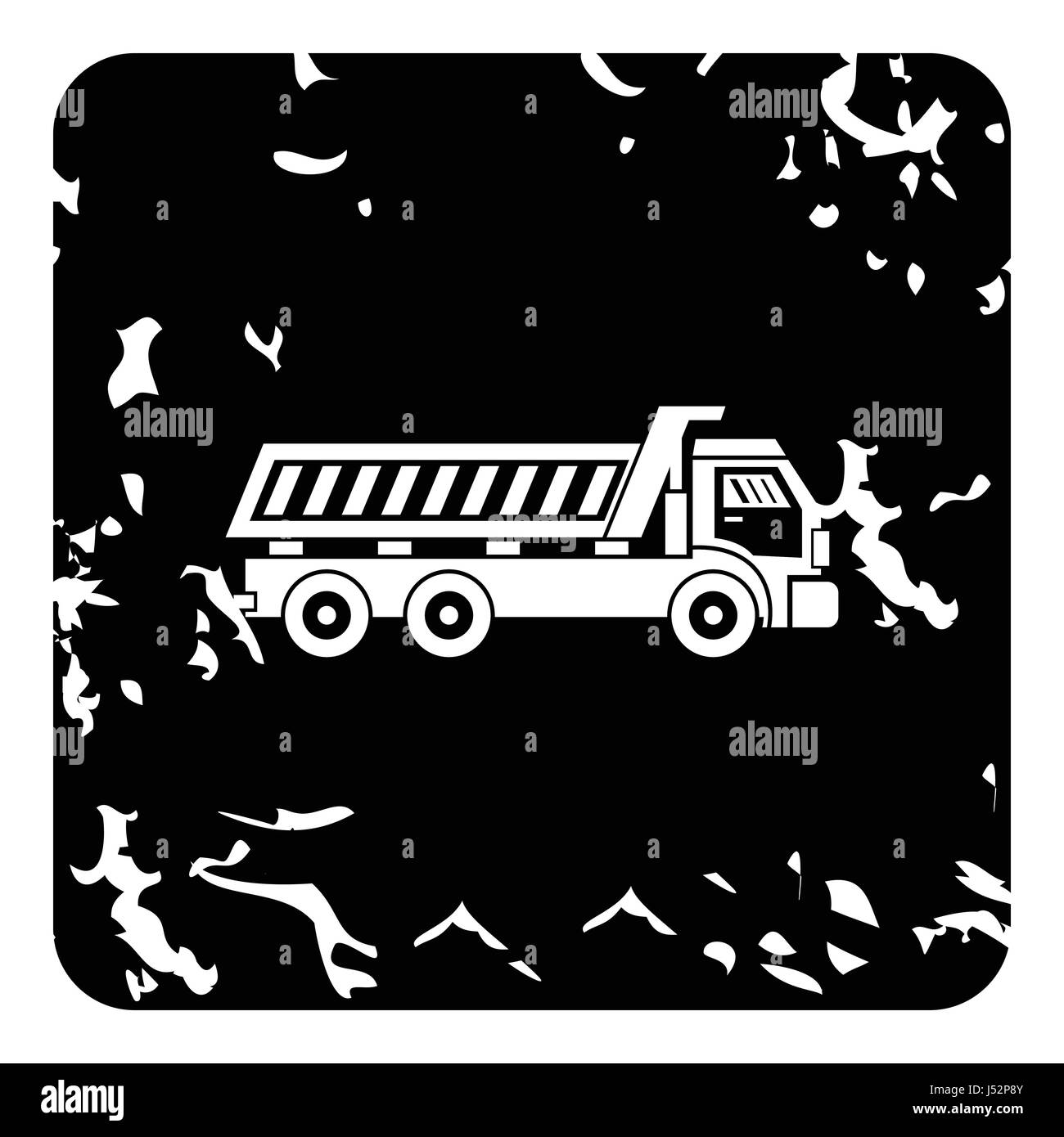 Autocarro con cassone ribaltabile icona. Grunge illustrazione di autocarro con cassone ribaltabile icona vettore per il web Illustrazione Vettoriale