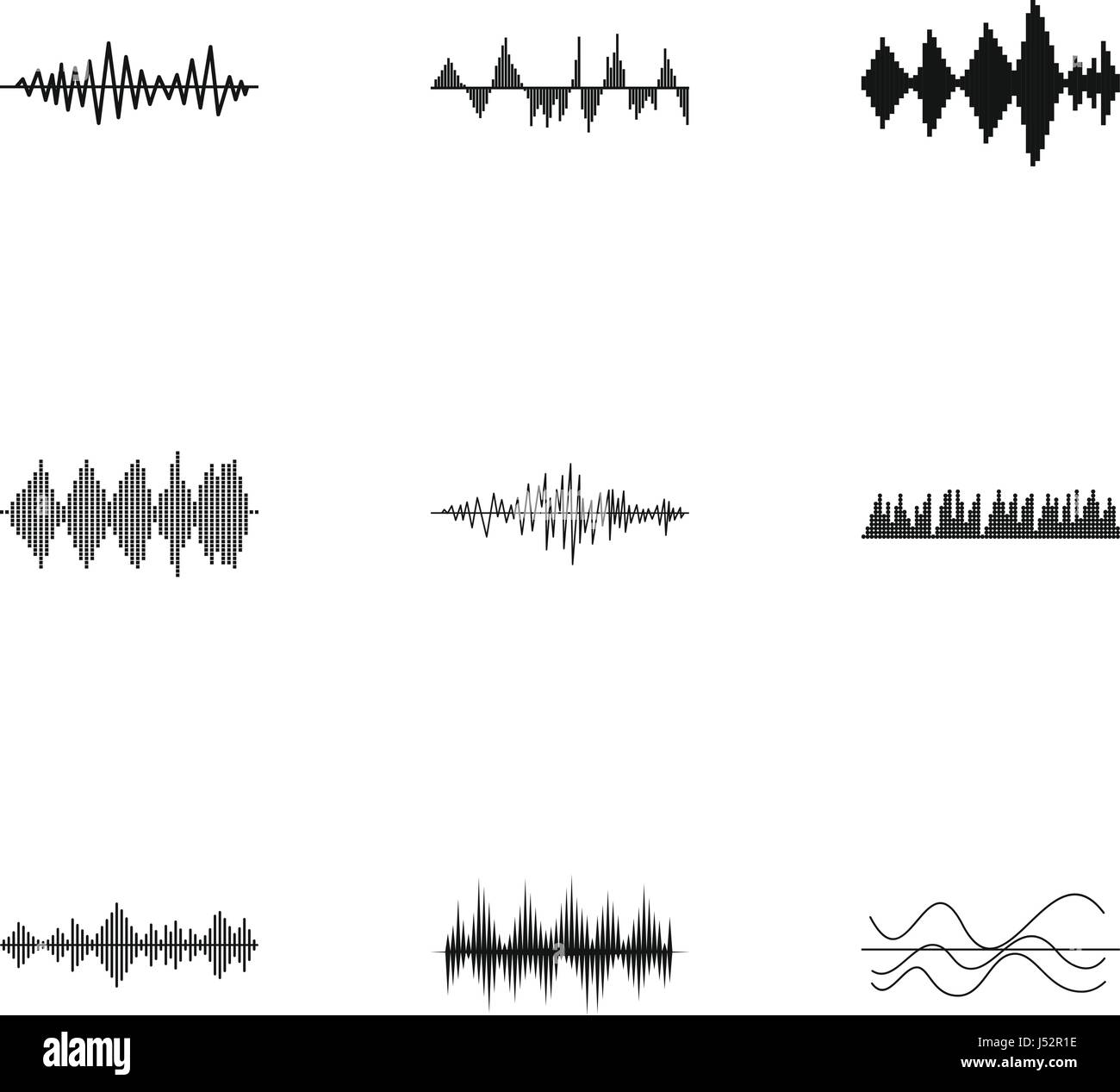 Traccia audio set di icone, stile semplice Immagine e Vettoriale - Alamy