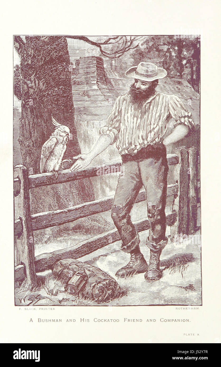 "Avventure in Australia cinquant'anni fa" racconta le esperienze di un emigrante nelle colonie australiane del nuovo Galles del Sud, Victoria e Queensland tra il 1839 e il 1844. Il libro fornisce un resoconto dettagliato della prima vita coloniale, comprese le interazioni con i popoli indigeni, i coloni e l'ambiente, accompagnato da una mappa. Foto Stock