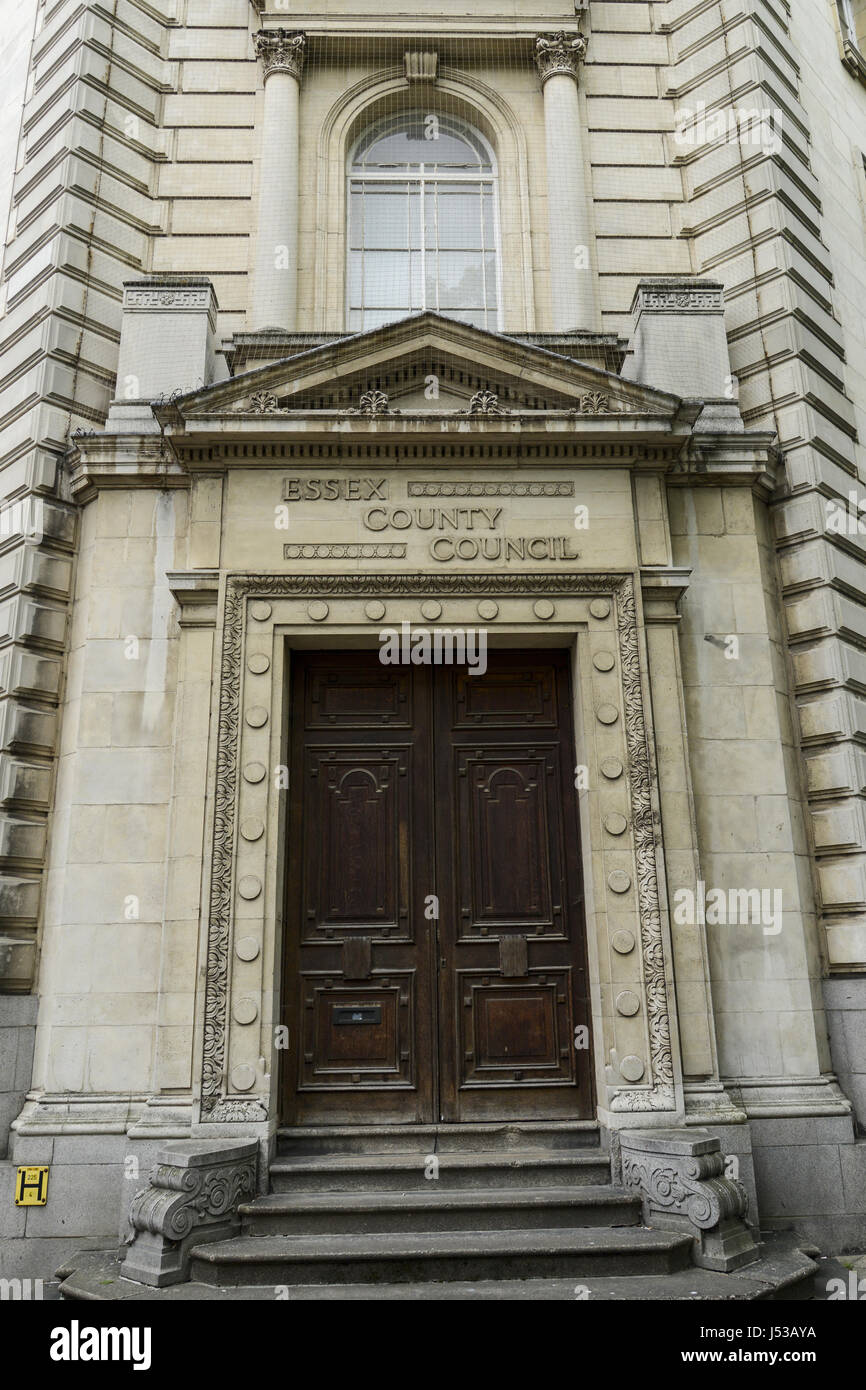 County Hall Chelmsford - Portale con decorazione con la svastica Foto Stock