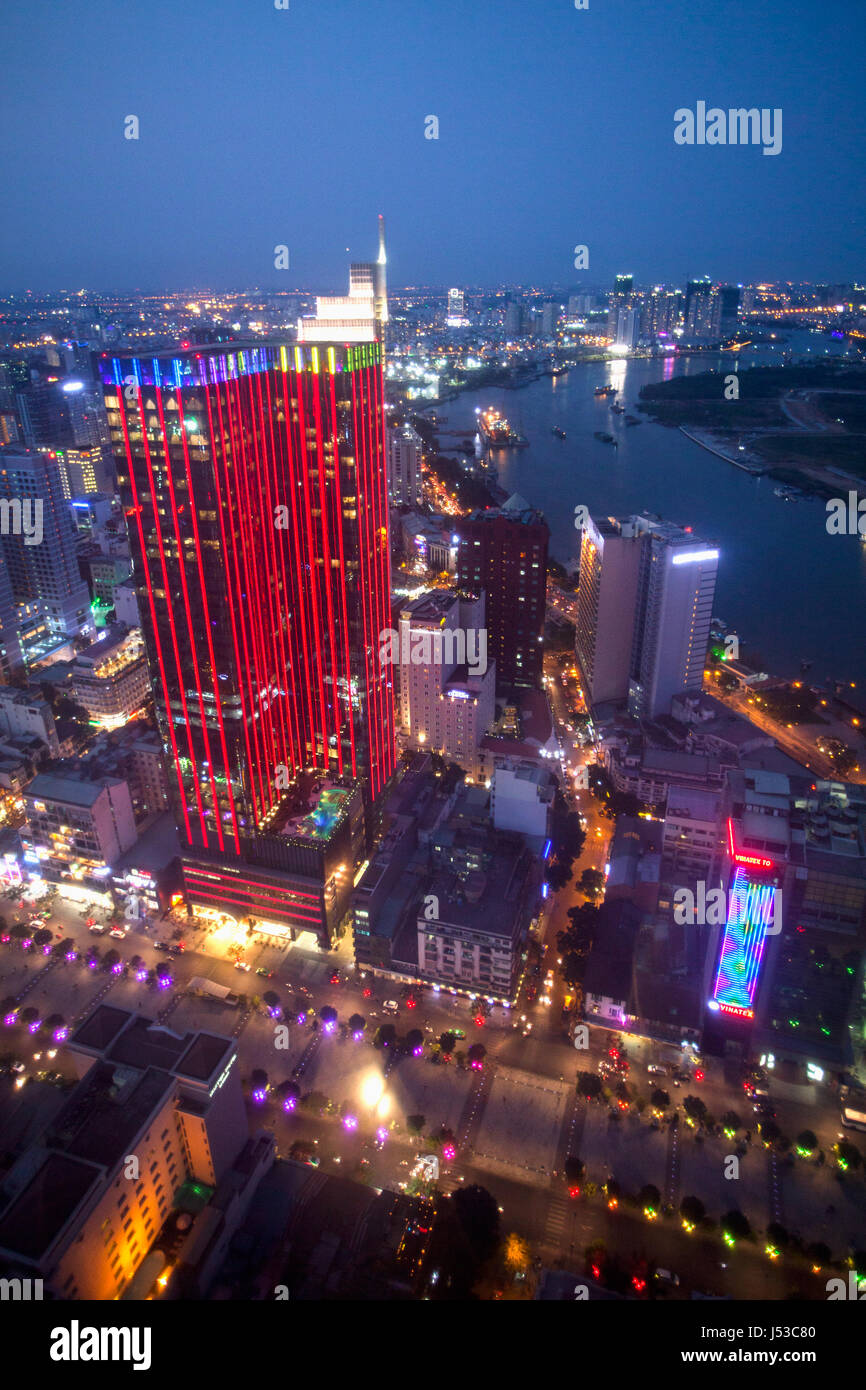 Vista da Bitexco Financial Tower, a Saigon, Vietnman Foto Stock