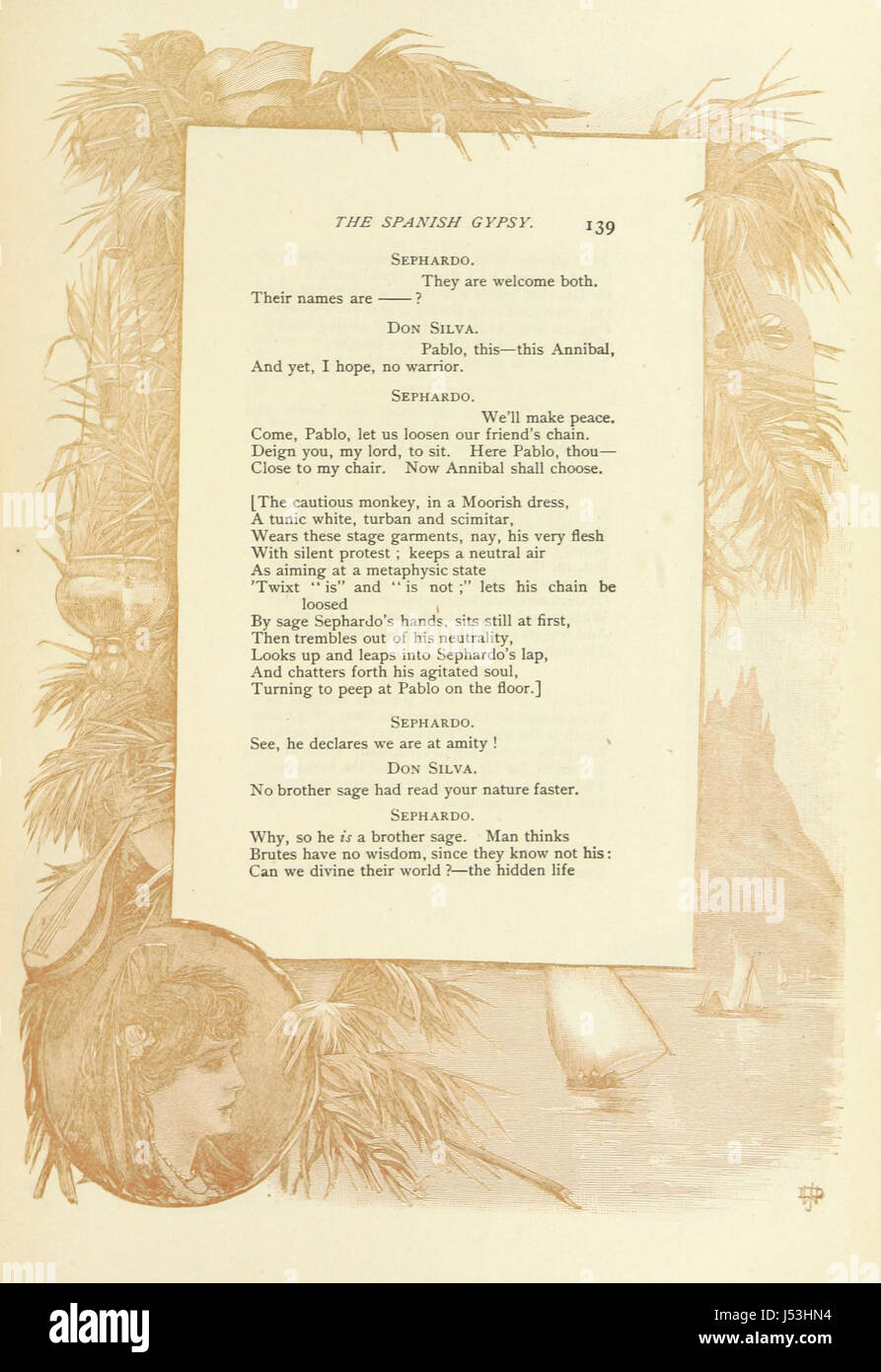 La completa opere poetiche di George Eliot. Edizione di famiglia. Completamente illustrato con legno nuovo-incisioni. Con bordo da J. D. Woodward Foto Stock