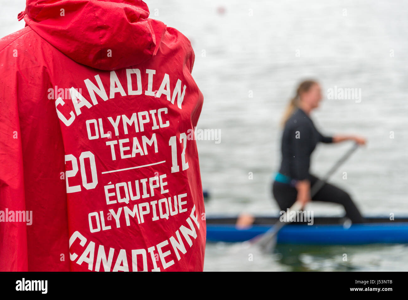 Montreal, CA - 14 Maggio 2017: Canadese Sprint Senior Team prove al bacino olimpico Foto Stock