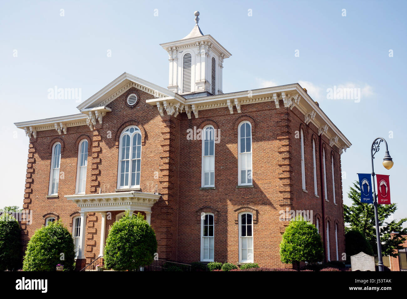Arkansas Randolph County, Pocahontas, Old Historic Courthouse Square, Randolph County Courthouse costruito nel 1873, vittoriano stile italiano, governo, regione Foto Stock