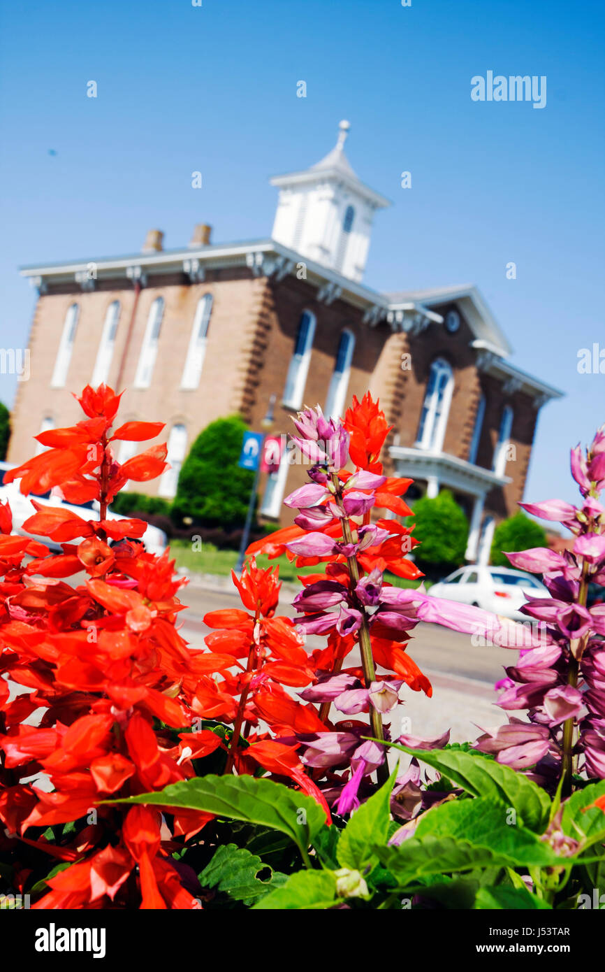 Arkansas Randolph County, Pocahontas, Old Historic Courthouse Square, Randolph County Courthouse costruito nel 1873, vittoriano stile italiano, governo, regione Foto Stock