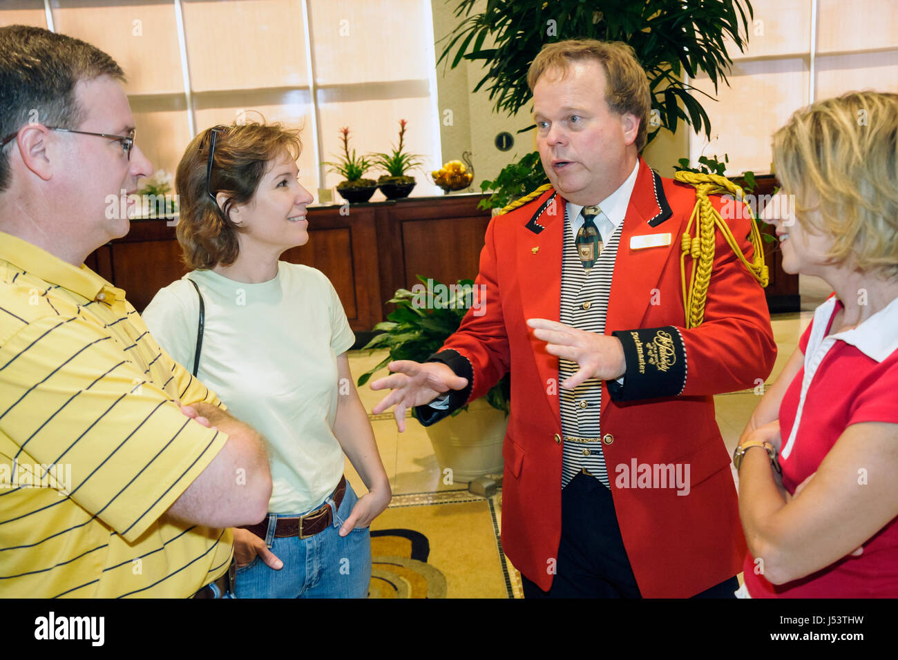 Little Rock Arkansas, The Peabody Little Rock, hotel alberghi alloggio motel inn motel, Duckmaster, adulti uomo uomo uomo maschio, donna donna donna donna donna donna donna donna donna donna donna donna donna donna, ospite, Foto Stock